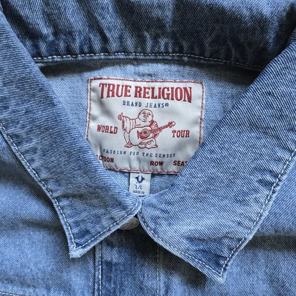 True Religion Light Blue Denim Jesse Jacket - Picture 3 of 4